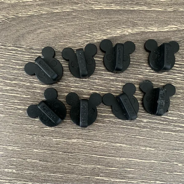 Disney Pin Backs Black Mickey Mouse Heads Set 8 Rubber - Image 4