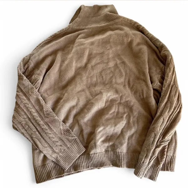 SheIn Tan Cable Knit Sweater - Image 3