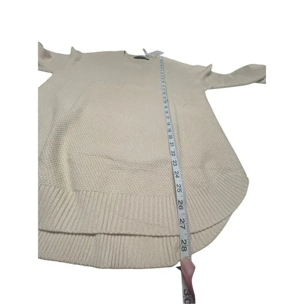 MEROKEETY Women's Long Sleeve Crew Neck sweater Knit Beige Sz M NWT - Image 7