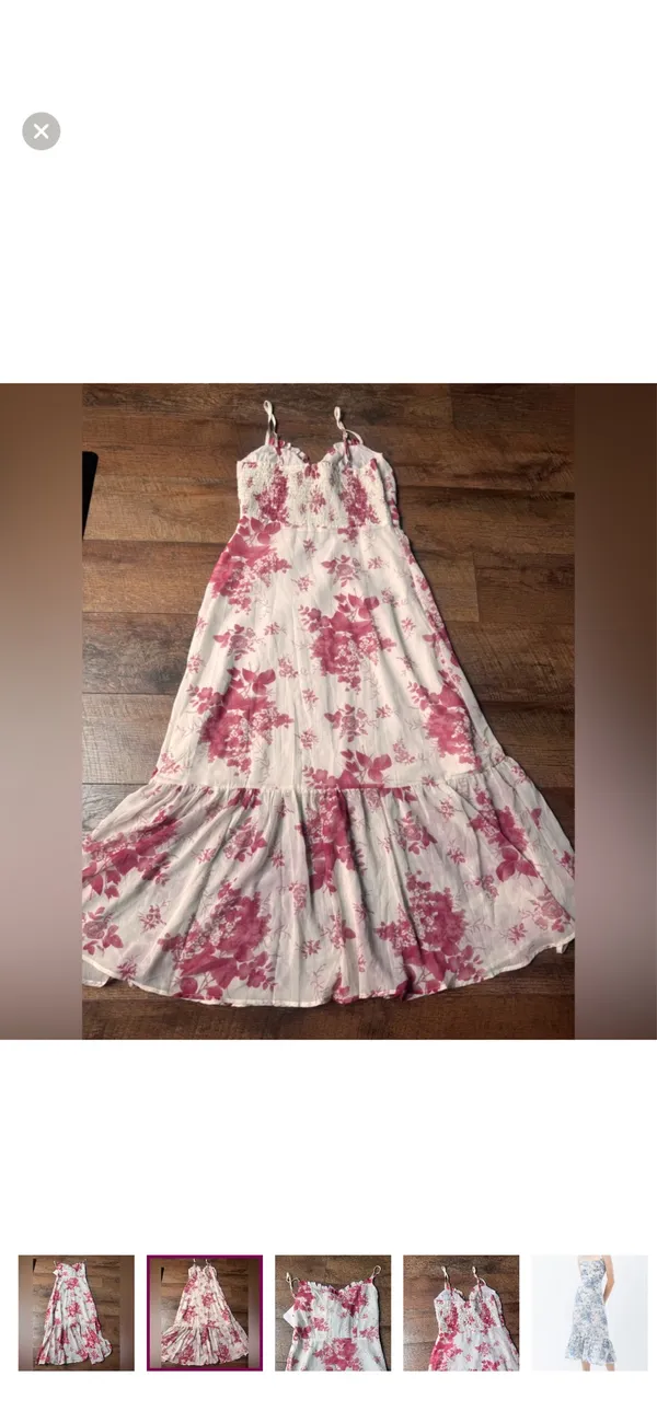 Chicwish red floral midi dress NWT - Image 4
