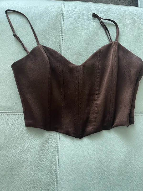 ZARA Brown Corset Top - Image 2