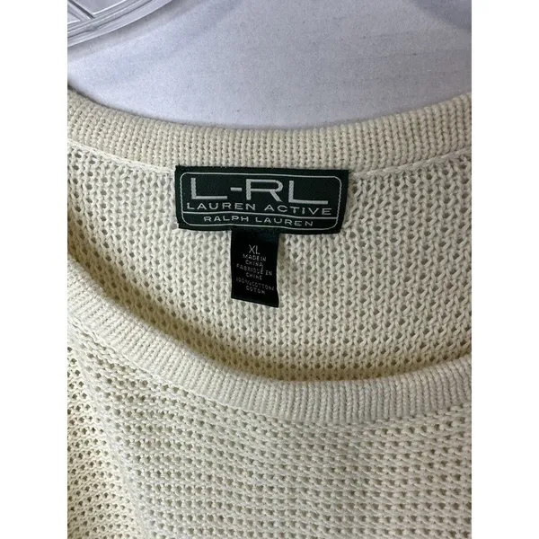 Lauren Ralph Lauren Crew Neck Pullover Knitted Sweater Woman's Size XL Cream.‎ - Image 3