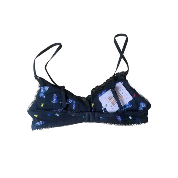 Savage Fenty Butterfly Black Logo Cotton Essentials Lace-Trim Bralette Small - Image 2