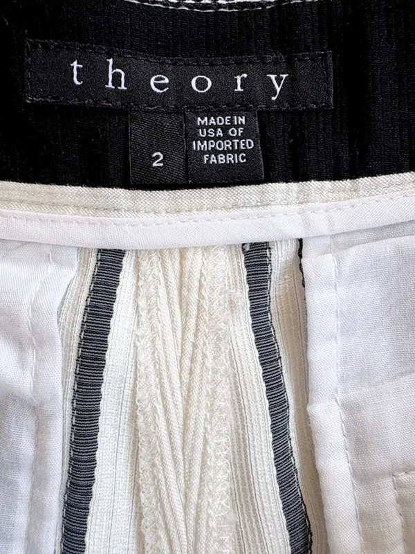 Like New Theory Blayne shorts Black White Stripe Size 2 - Image 9
