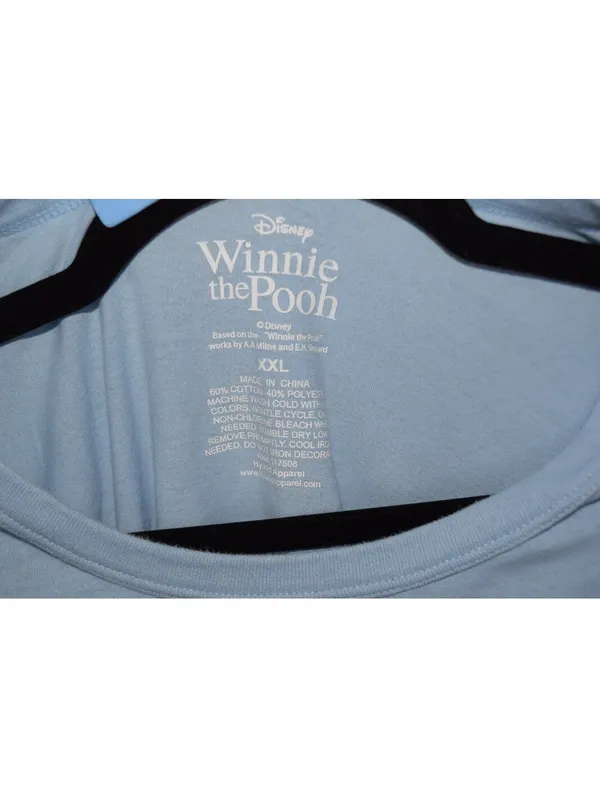 Disney Winnie the Pooh Botanical Graphic Tee Light Blue Character Print Size XXL - Image 3