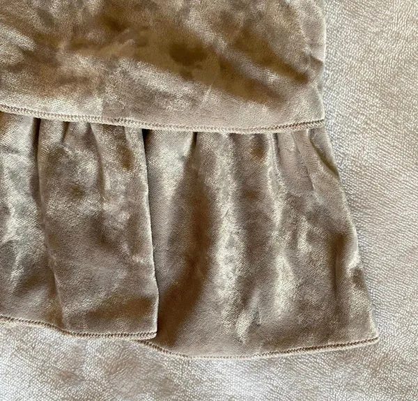 Aerie beige peplum sleeveless velvet top - Image 3