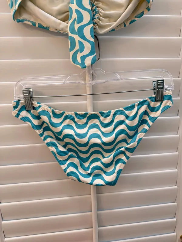 Eberjey Blue Ivory Wave Print Bikini Set Medium - Image 4