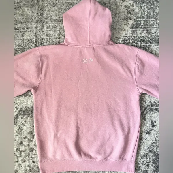 Glossier Original Pink Hoodie Size M - Image 3