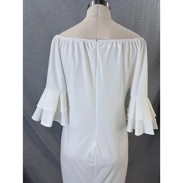 Metamorphosis Girl White Off-Shoulder Ruffle Sleeve Maxi Dress 2XL - Image 5