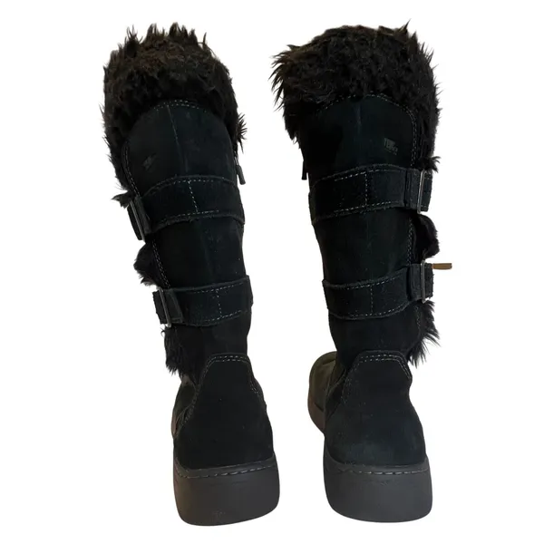 L.L. Bean TEK2.5 Waterproof 7.5 Winter Boots Womens Zip Black Suede Buckle Strap - Image 5