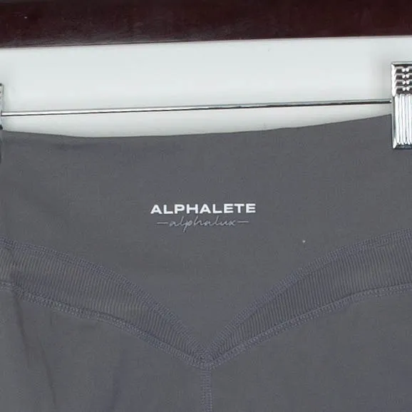 Alphalete Alphaluxe High Waisted Biker Shorts Gray‎ Womens Size XS Athletic Gym - Image 4