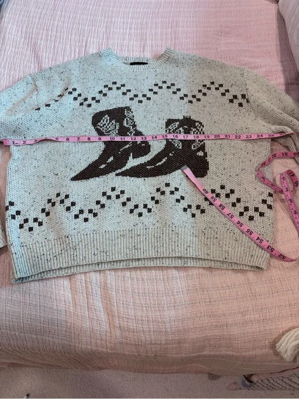Vici Cowboy Sweater in Heather Brown size Small - Image 10