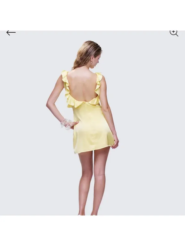 Finesse Matilda Yellow Mini Dress Size M - Image 2
