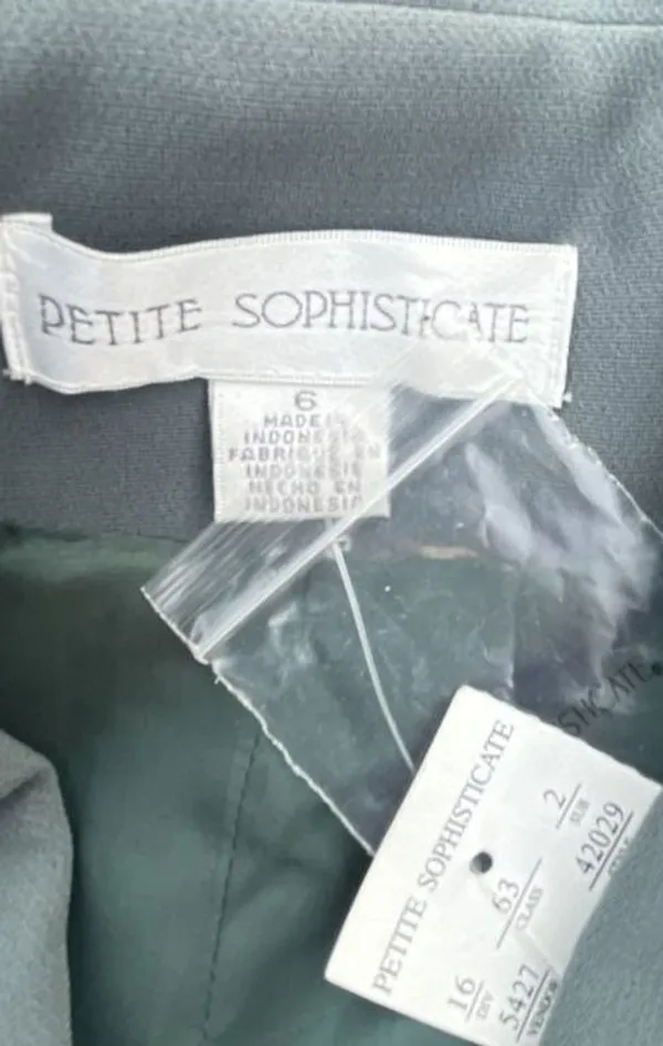 Petite Sophisticate Sea Green Pant Suit Set Size 6 - Image 4