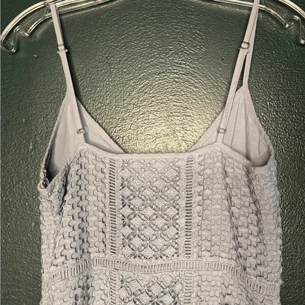 Abercrombie & Fitch Baby Blue Eyelet V-Neck Summer Beach Mini Dress - Image 5