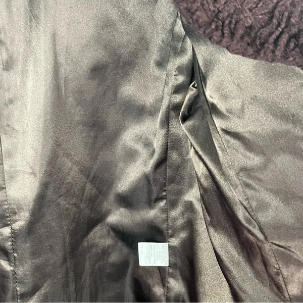 CALVIN KLEIN Burgundy Textured Lined Trench Coat Medium Fall Winter Neutral Cozy - Image 5