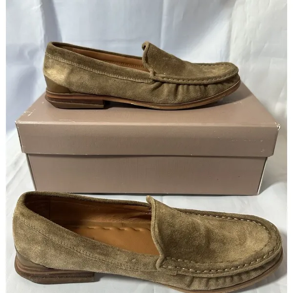 SARTO Franco Sarto Women's A. Gina Moc Toe Classic Loafer Tan Suede Sz 6M - Image 3