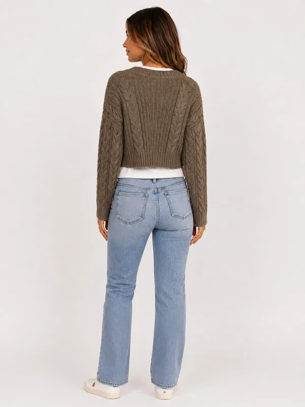 Aeropostale Olive Green Sweater - Image 2