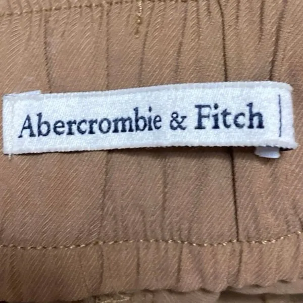 Abercrombie & Fitch Brown Tan Baggy Tapered Barrel Carrot Trousers Pants Size S - Image 4