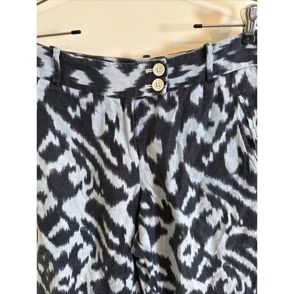 Ann Taylor Loft‎ Marisa Style Wide Leg Linen Pants Blue Sz 8 Resort Wear - Image 2