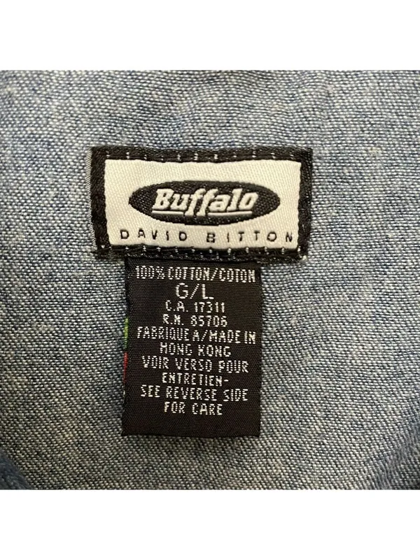 Vintage 1990s David Bitton Blue Denim Sleeveless Button Up Top - Image 3