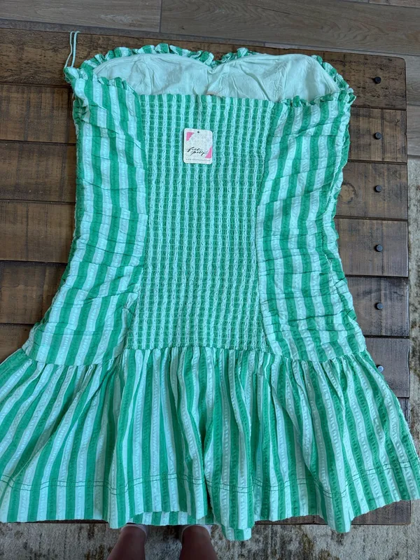 Free People Green Striped Sundress - Image 3