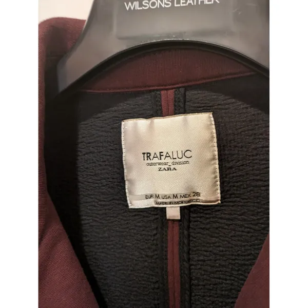 Zara maroon biker jacket cotton Size M - Image 8