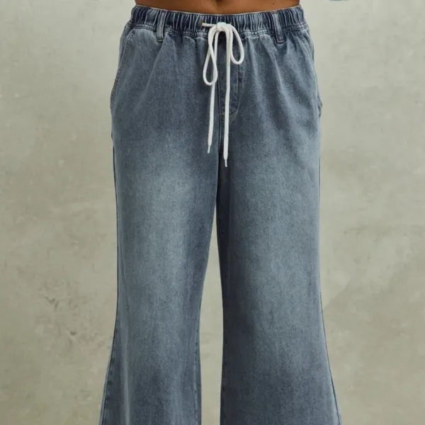 SO ME Mid Rise Elastic Waist Flare Denim‎ Jeans - Image 9