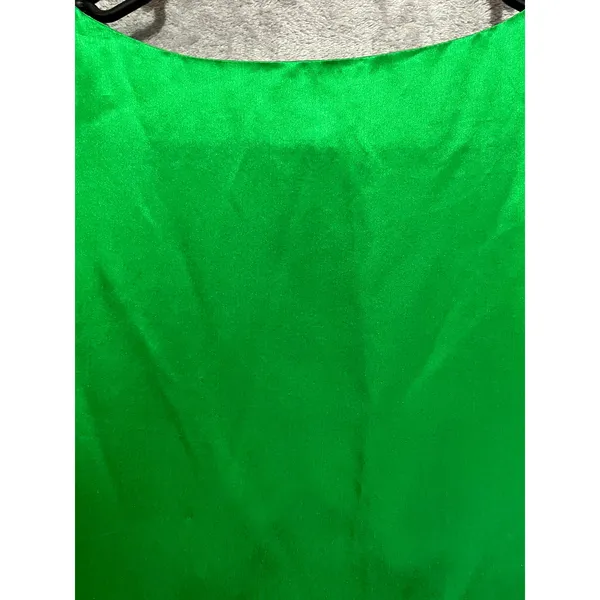 Vintage Y2k Polo Baby Doll Green 100% Silk Ruffle Sleeve Blouse Women’s Medium - Image 4