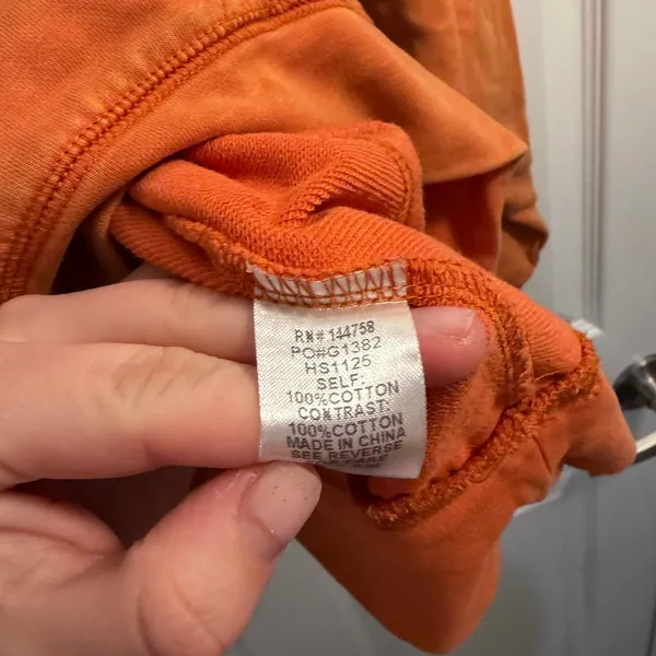 Orange S/M Boho Mineral Wash Oversized Casual‎ sweatshirt - Image 3