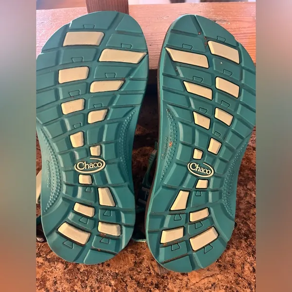 Chacos EcoTread Teal‎ white green Strappy Adjustable Sandals Size 5 - Image 3
