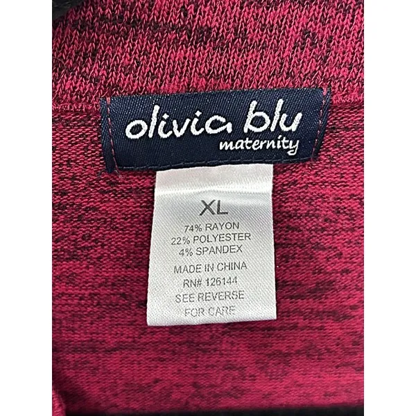Olivia Blu Maternity XL Heathered Red Empire Waist Back Tie Tunic Top Office‎ - Image 3