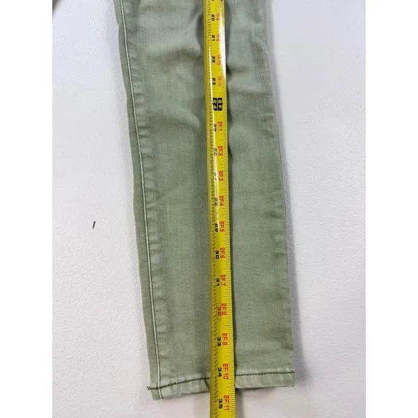 Madewell‎ 9" High Rise Skinny Crop Button Fly Jeans Womens Size 26 Green Denim - Image 4