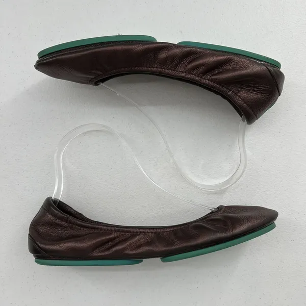 Tieks‎ Sz 8 Ballet Flat Rasberry Truffle Brown Metallic Leather By Gavrieli RARE - Image 3