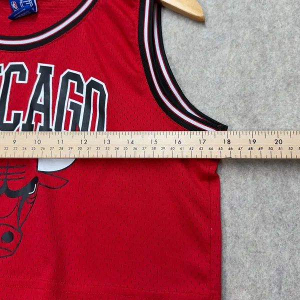 Chicago Bulls NBA Ultra Game Red Mesh Cropped Basketball Jersey Tank Women Small - Image 7