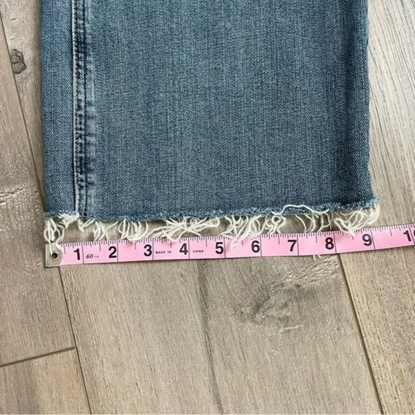 7 For All Mankind high rise straight leg cutoff jeans blue denim size 18 - Image 6