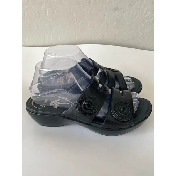Dansko Dixie Hook and Loop Strap Sequin Swirl Comfort Sandals Black Size 38 - Image 3