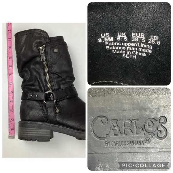 Carlos by Carlos Santana Seth Black Moto Boots Size 8.5 Women’s - Image 4