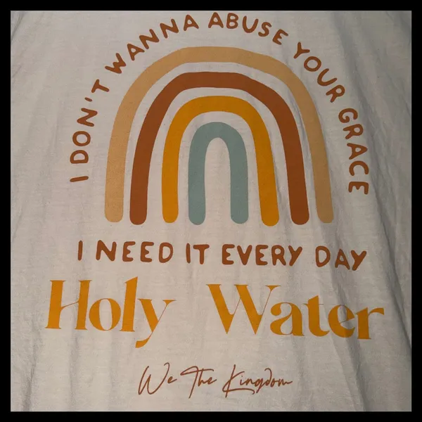 Comfort Colors We The Kingdom T-Shirt‎ Women XL Ivory Rainbow Holy Water Graphic - Image 2