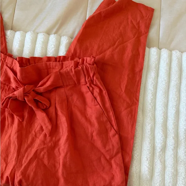 Calligraphic Orange Paperbag Waist Pants - Image 3