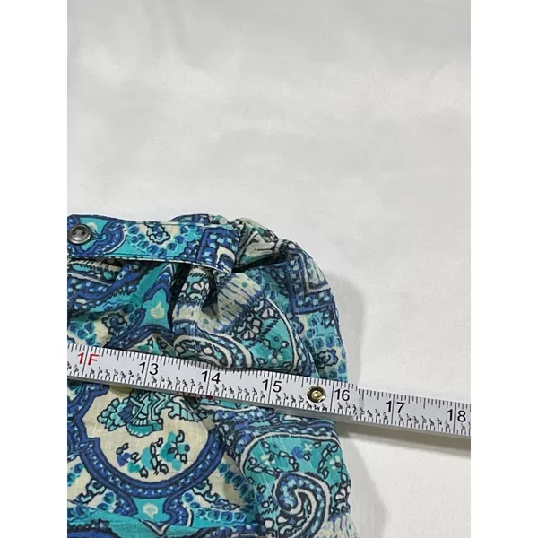 Kim Rogers SKU 7729 Womens Blue and Green Paisley Blouse Size XL - Image 8