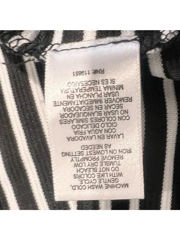 Want and Need Black White Stripe Cold Shoulder Dress Size Large SKU#C24319 - Image 10