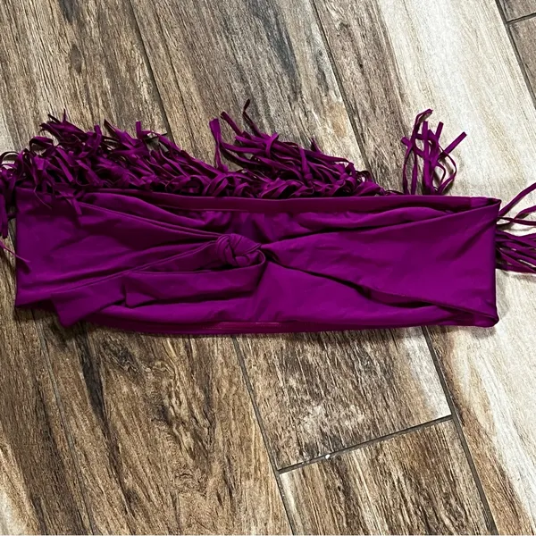L space purple strapless fringe bra - Image 3