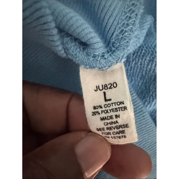 Reflex Light Blue Women's Hoodie Sweater with Drawstring Size L - Image 5