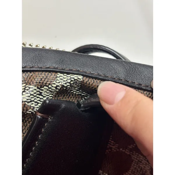 Coach F33504 Taxi Zip Top Tote In Signature Coated Canvas Women Bag Brown - Image 2