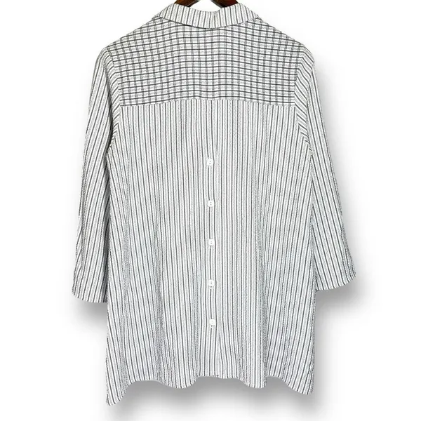 Habitat Clothes To Live In Shirt S Crinkle Crepe Top‎ Asymmetrical Lagenlook - Image 5