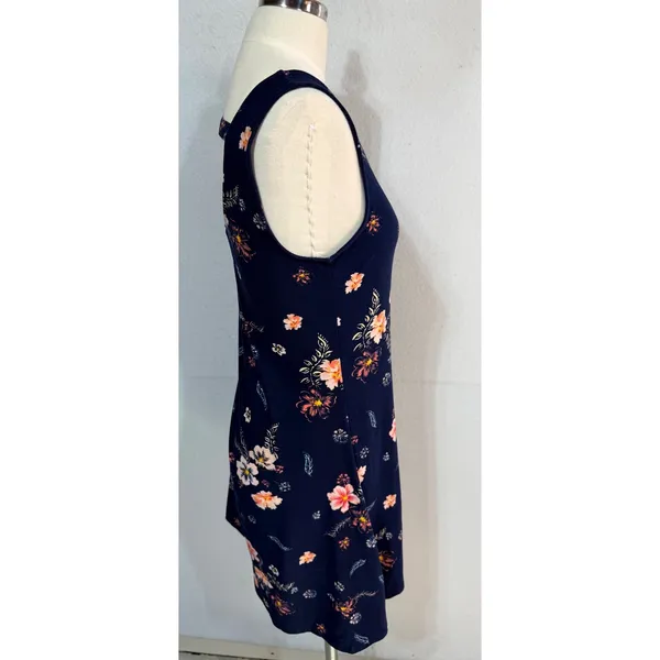Mudd Dress Floral Sleeveless Midi Women's S Navy Blue Boho Summer Y2K - Image 7