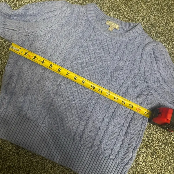 J. Crew Purple Cable Knit Long Sleeve Pullover Sweater M - Image 8