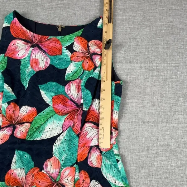 Tommy Hilfiger Dress Womens 6 Floral Fit Flare Sleeveless Knee Length Tropical - Image 6