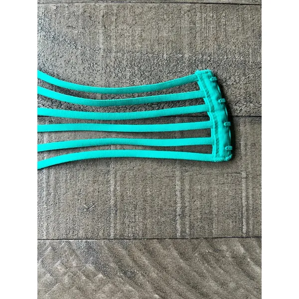 NWOT Teal Green Victoria's Secret unlined Bandeau Yoga Strappy‎ Detail size 36C - Image 6